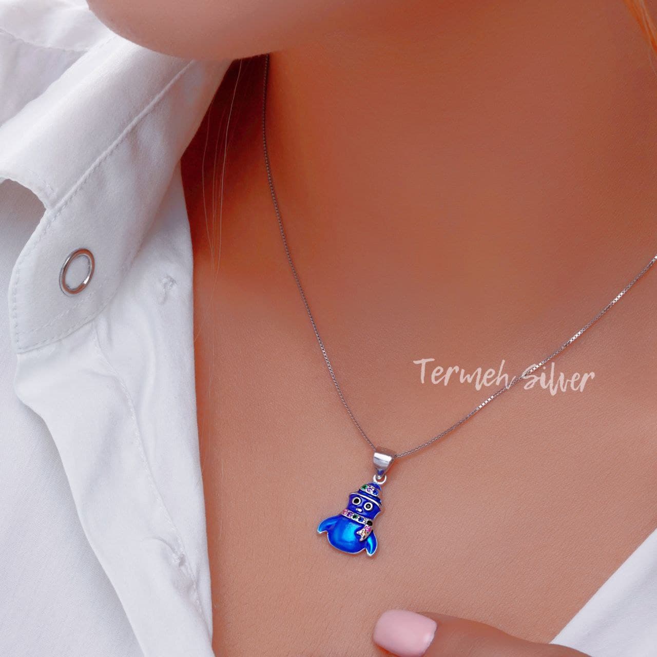 گردنبند نقره آدم برفی MT 1247
