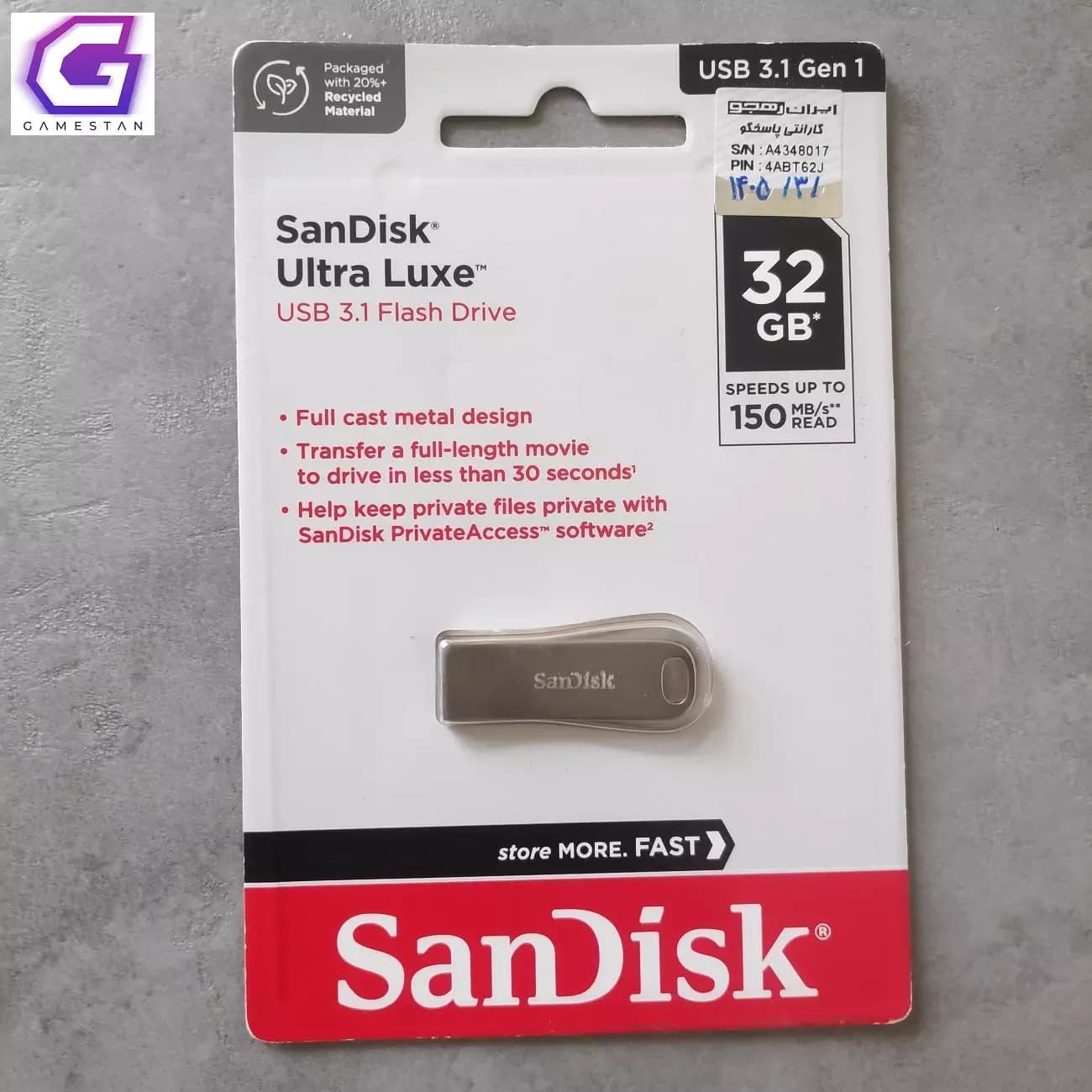 فلش مموری سن دیسک SanDisk Ultra Luxe USB 3.1 32GB