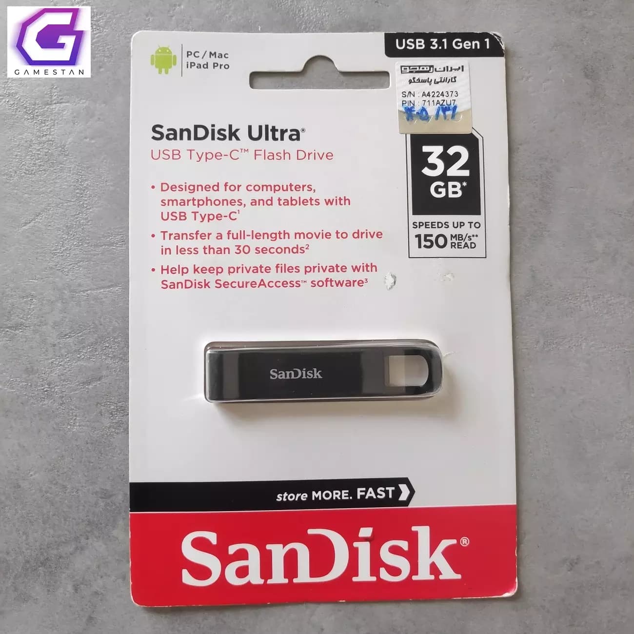 فلش مموری سن دیسک SanDisk Ultra SDCZ460 USB Type-C 32GB — تصویر ۲