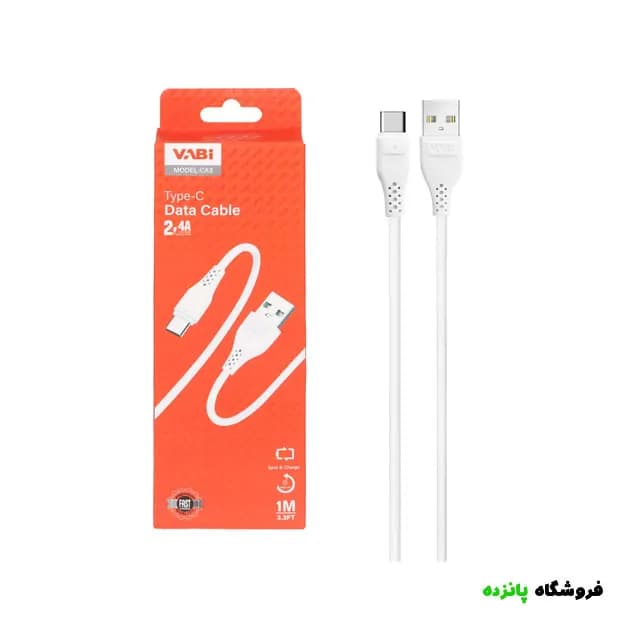 کابل شارژ VABI فست تایپ سی مدل CA3 – سفید — تصویر ۲