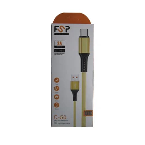 کابل شارژ FSP Type-C مدل C-50 مشکی — تصویر ۲