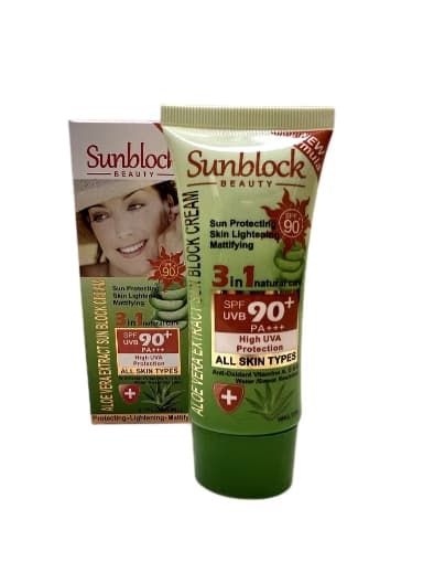 کرم ضد آفتاب بی رنگ آلوئه ورا spf 90 (بدون جعبه) — تصویر ۲