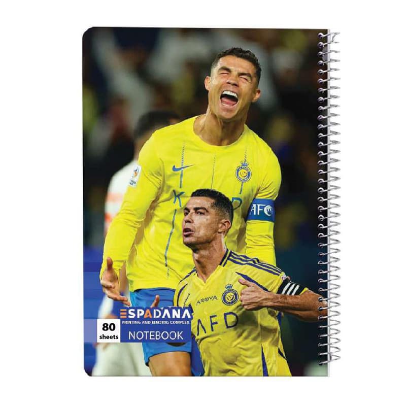 دفتر مشق 80 برگ اسپادانا مدل فوتبالی کد 8241469 مجموعه 4 عددی — تصویر ۳