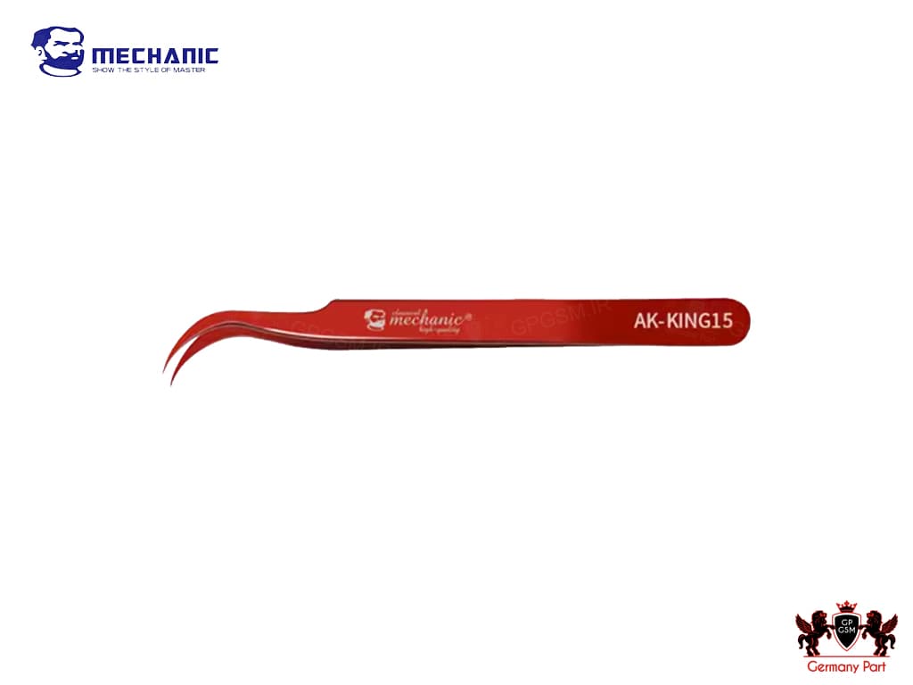 پنس مکانیک سرکج حرفه ای قرمز TWEEZERS HIGH TENACITY SMD AK-KING 15 MECHANIC — تصویر ۳