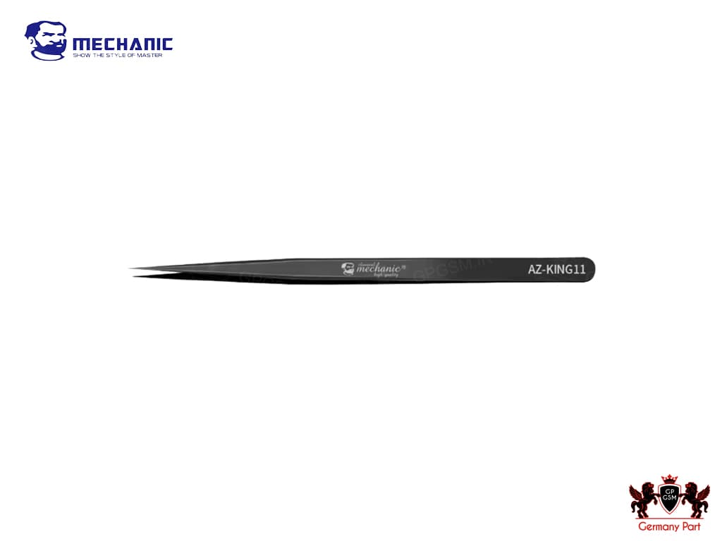پنس مکانیک سرصاف حرفه ای مشکی TWEEZERS HIGH TENACITY SMD AZ-KING 11 MECHANIC