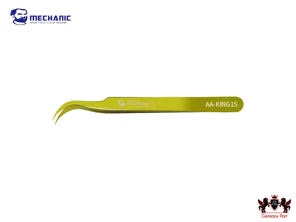 پنس مکانیک سرکج حرفه ای طلایی TWEEZERS HIGH TENACITY SMD AA-KING 15 MECHANIC — تصویر ۲