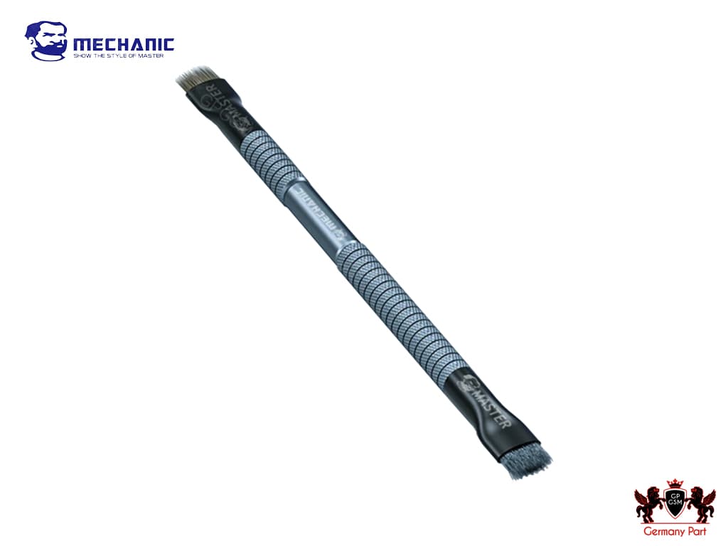 فرچه مخصوص تمیز کردن برد موبایل و قطعات الکترونیکی دو سر مکانیک DOUBLE-HEAD BRUSH ALUMINUM MECHANIC