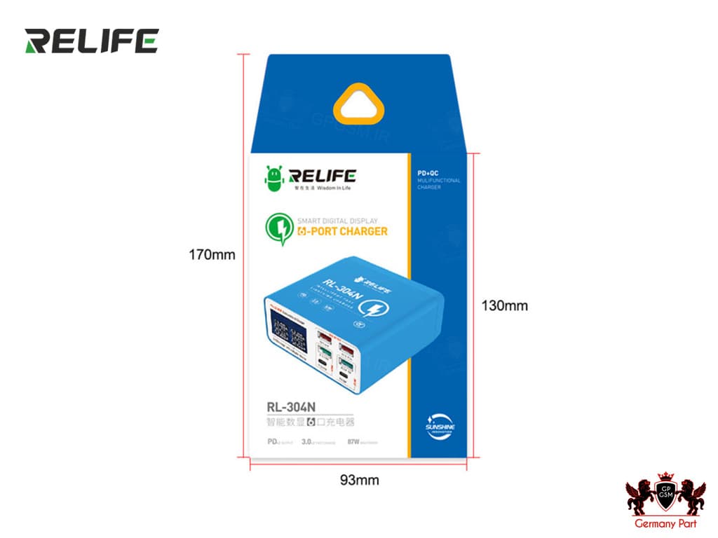 شارژر هاب و تستر 6 پورت ریلایف-USB CHARGER RL-304N 6PORTS RELIFE — تصویر ۶