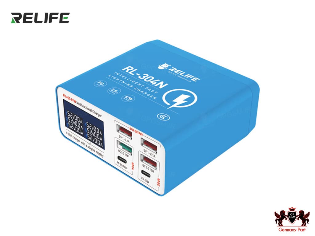 شارژر هاب و تستر 6 پورت ریلایف-USB CHARGER RL-304N 6PORTS RELIFE — تصویر ۵
