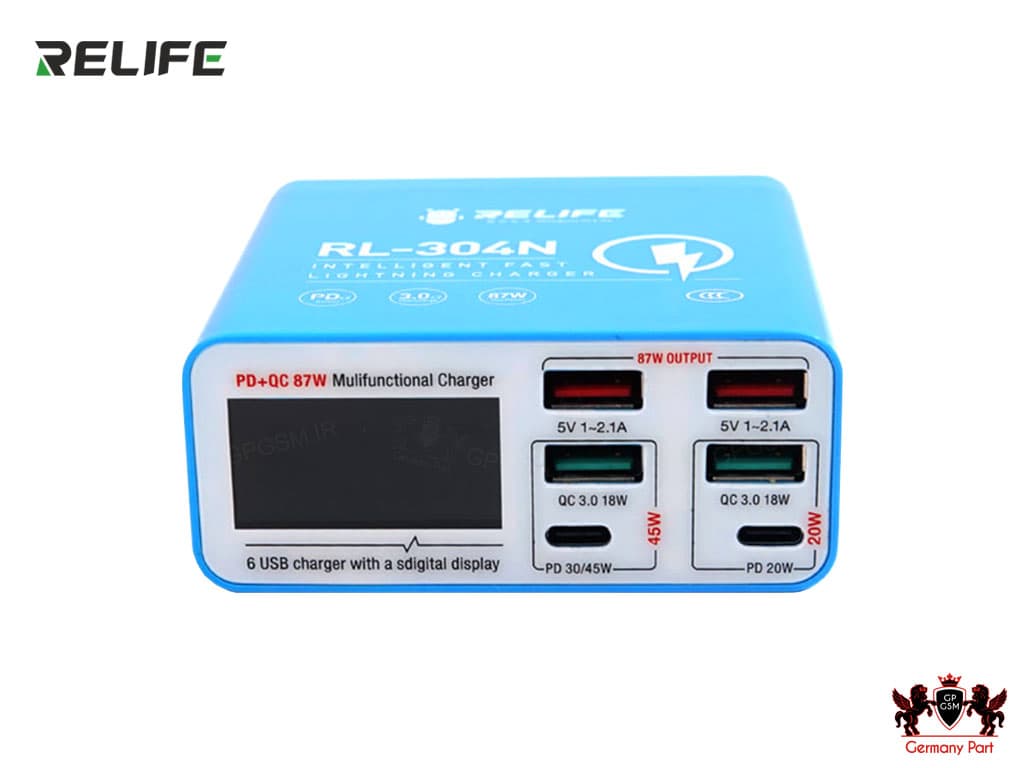 شارژر هاب و تستر 6 پورت ریلایف-USB CHARGER RL-304N 6PORTS RELIFE — تصویر ۴