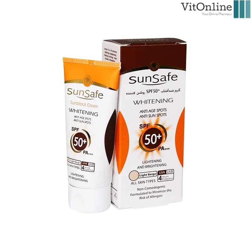 کرم ضد آفتاب +SPF 50 روشن كننده سان سیف Sunsafe