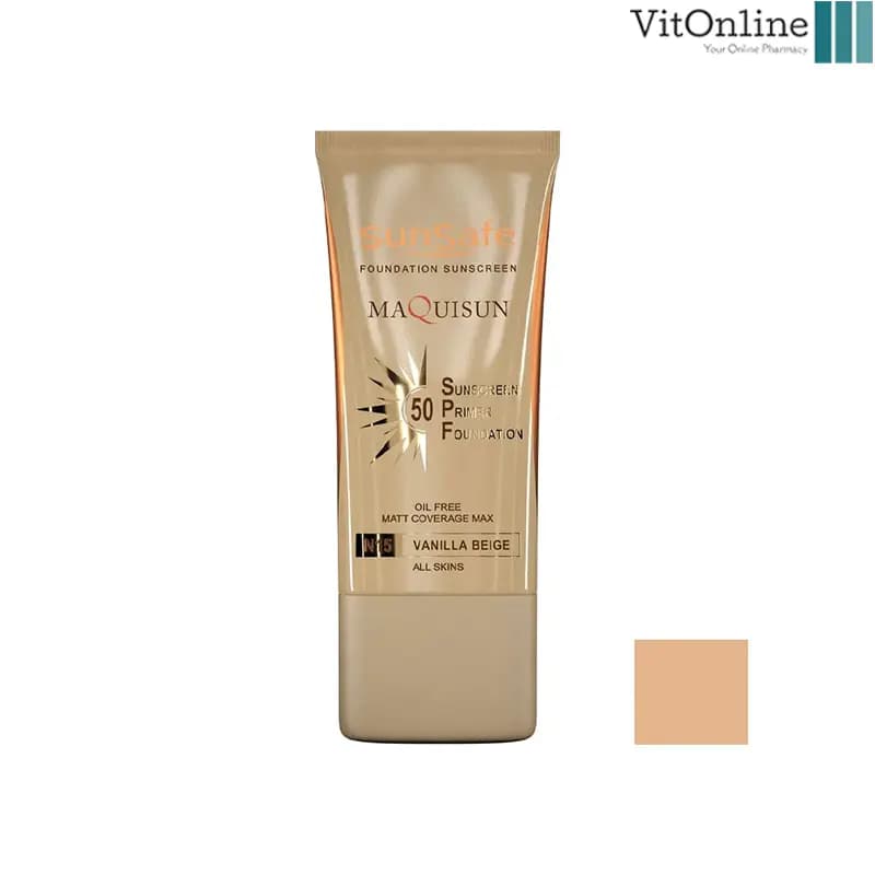 ضد آفتاب رنگی SPF50 سان سیف مدل MAQUISUN شماره N15 رنگ 40 میل