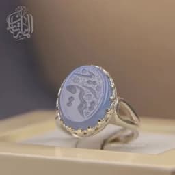انگشتر نقره زنانه عقیق کبود کد 574 — تصویر ۵