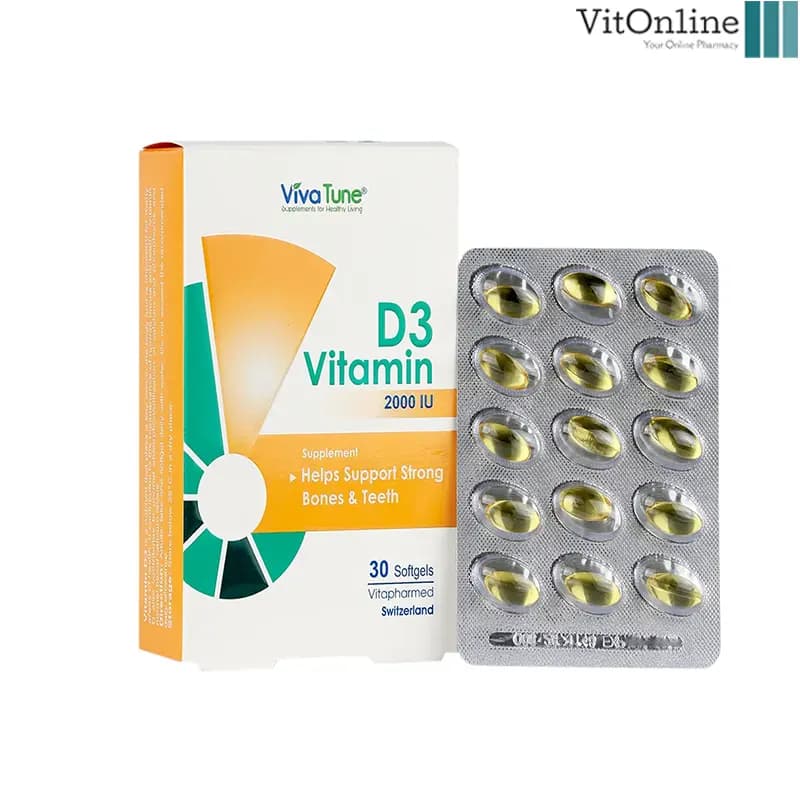 کپسول نرم ژلاتینی ویتامین D3 2000 واحد ویواتیون بسته 30 عددی