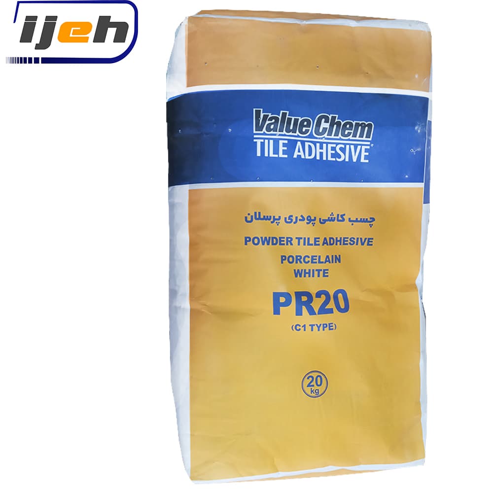 چسب کاشی و سرامیک پودری پرسلان سفید ولیوکم غفاری PR20 (C1 type) 20kg