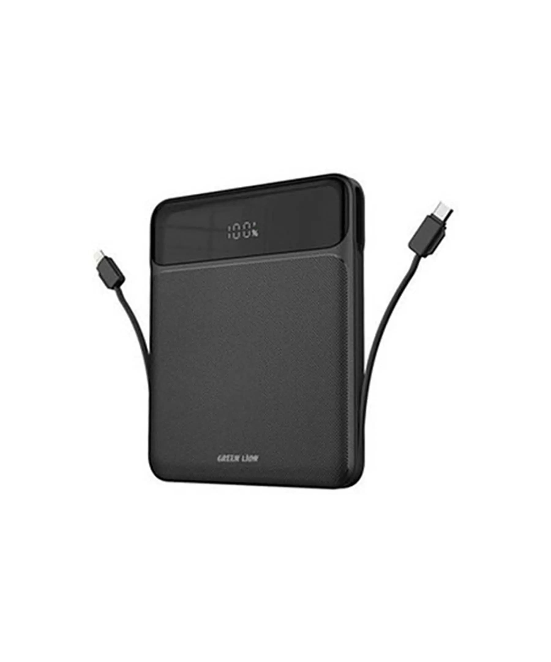 پاوربانک 20000 گرین لاین Green Lion Ultra Thin GNULTHIN20BK توان 120 وات همراه با کابل متصل — تصویر ۱۰