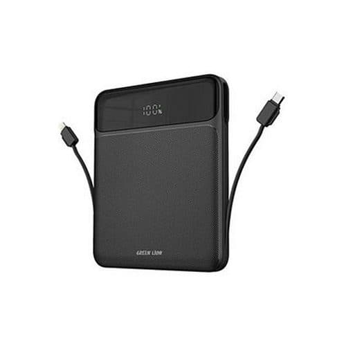 پاوربانک 20000 گرین لاین Green Lion Ultra Thin GNULTHIN20BK توان 120 وات همراه با کابل متصل