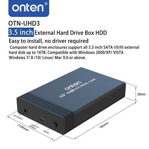 باکس هارد 3.5 اینچ USB 3.0 اونتن مدل OTN-UHD3 — تصویر ۱۱