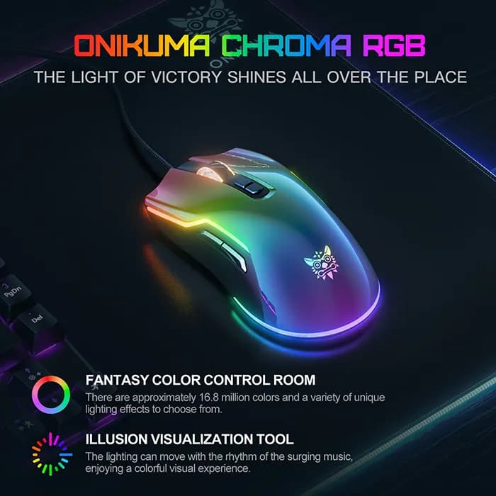 موس گیمینگ اونیکوما ONIKUMA CW922 Black — تصویر ۱۱