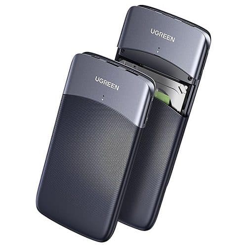 باکس هارد 2.5 اینچ USB 3.1 یوگرین مدل 60620-CM529 همراه درگاه کارت حافظه و هاب با کابل رابط USB-C به USB-A و USB-C