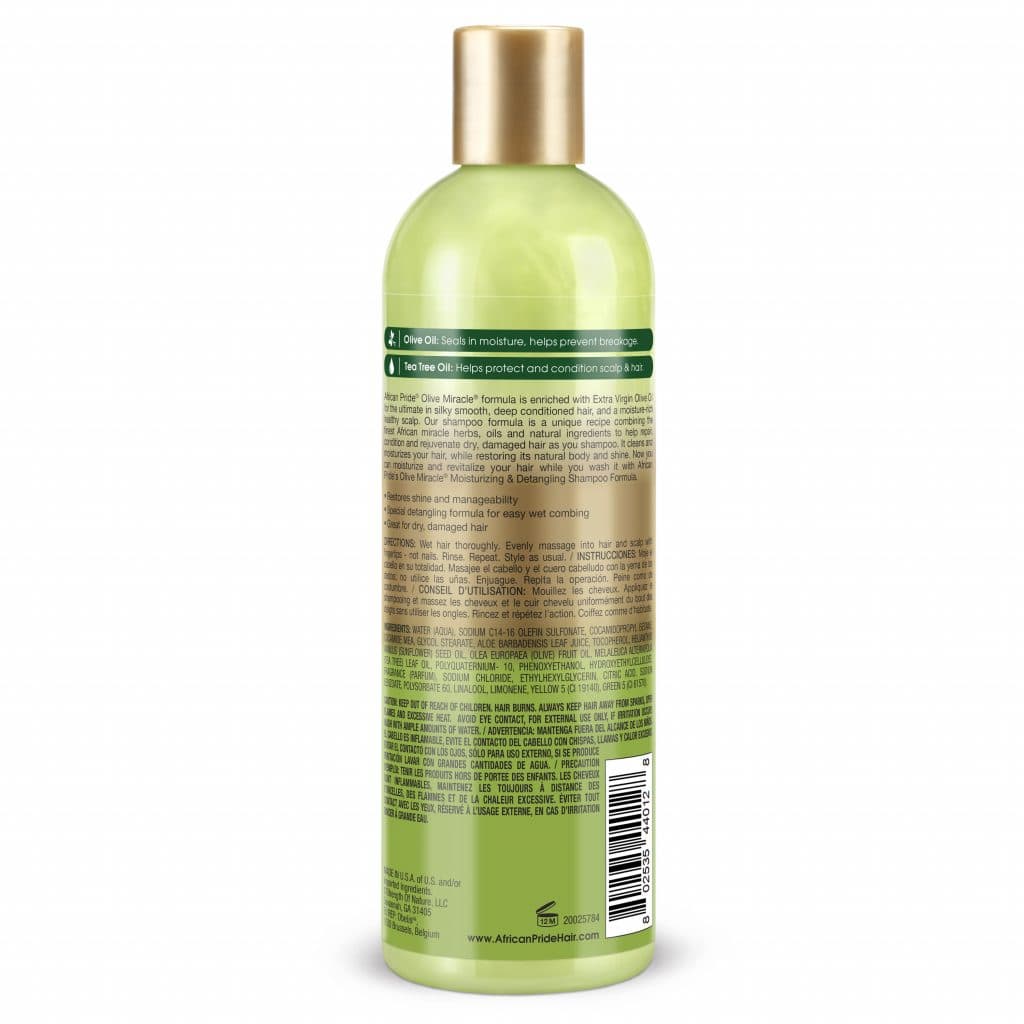 شامپوی ضد موخوره زیتون آفریکن پراید – African Pride Olive Miracle 2in1 Shampoo — تصویر ۳
