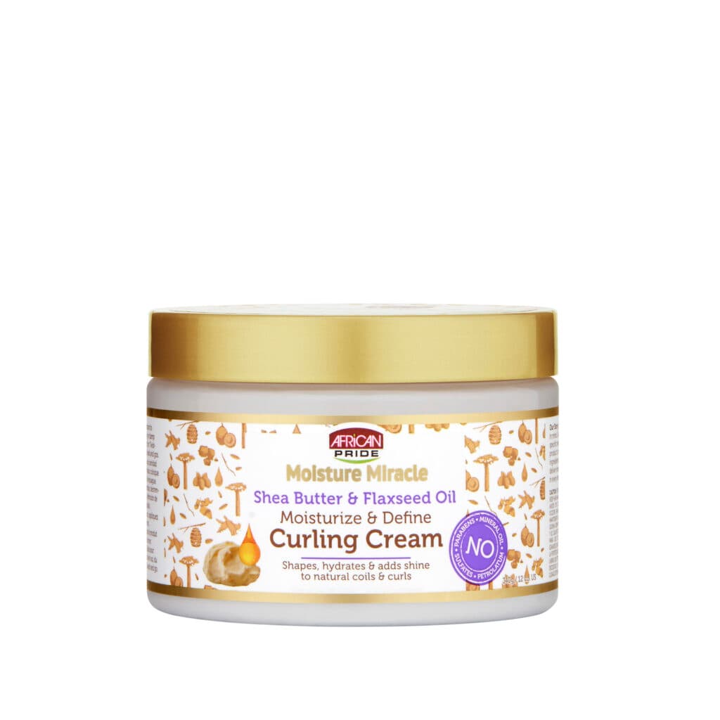 کرم موی فر کننده شی باتر و بذر کتان آفریکن پراید – African Pride Moisture Miracle Shea Butter & Flaxseed Oil Curling Cream