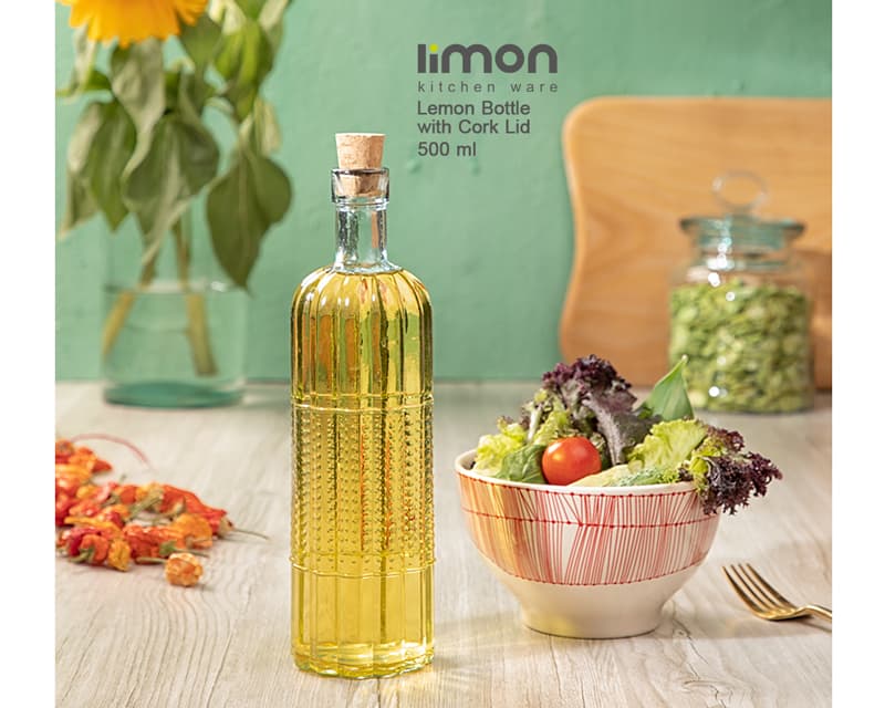 بطری ابلیمو خوری درب چوب پنبه ای لیمون — تصویر ۶