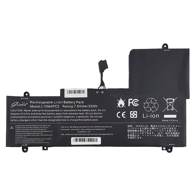 باتری لپ تاپ لنوو IdeaPad Yoga 710_L15L4PC2-L15M4PC2 Gimo Plus مشکی داخلی-53 وات ساعت
