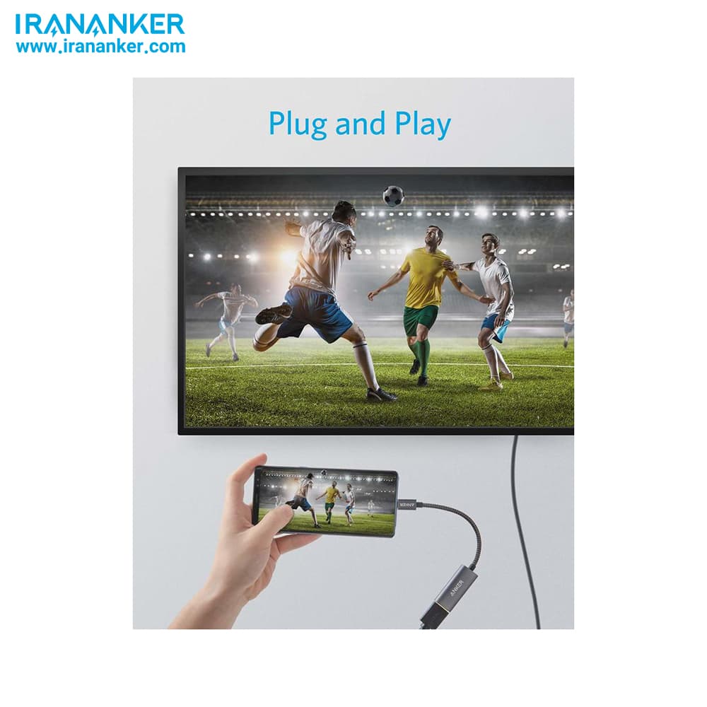 مبدل USB-C به HDMI انکر مدل PowerExpand+ USB C to HDMI A8312 با طول 15 سانتی متر — تصویر ۹