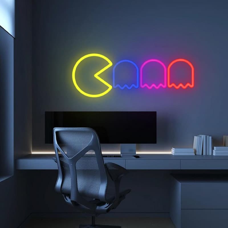 تابلو نئون طرح Pac Man کد GAME023 ابعاد 60 در 40 سانتیمتر