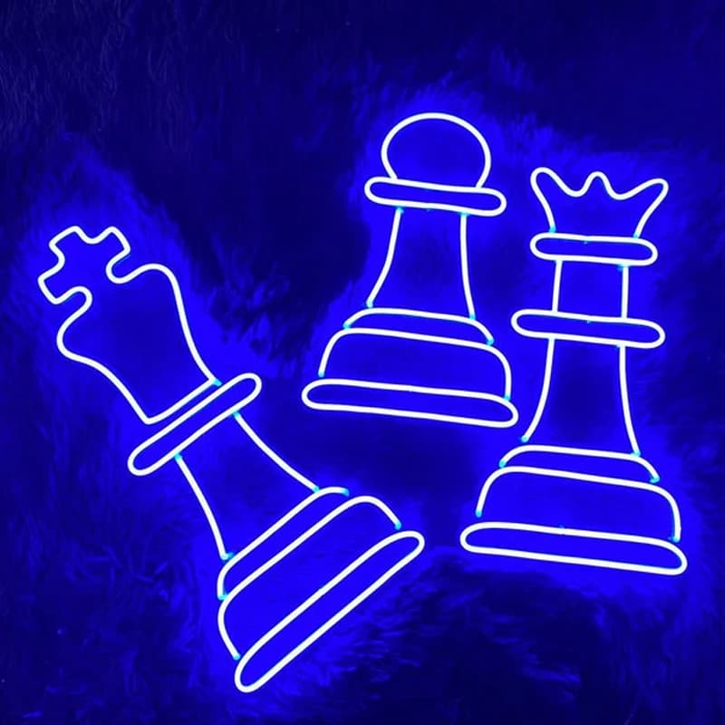 تابلو نئون طرح شطرنج کد GAME021 ابعاد 50 در 50 سانتیمتر — تصویر ۵