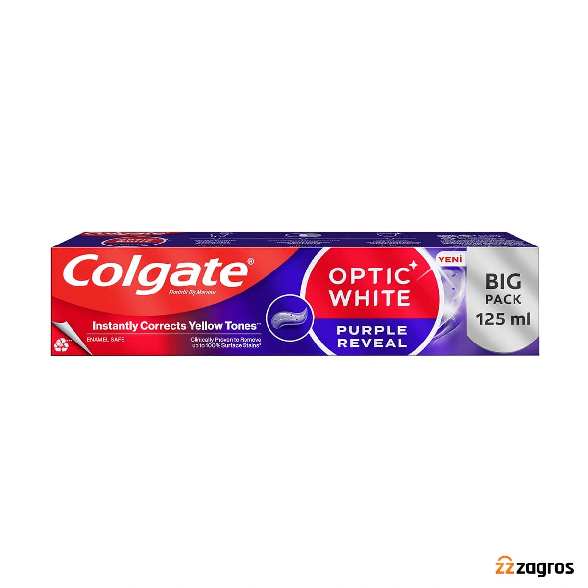 خمير دندان سفيد كننده زردی دندان كلگيت مدل Optic white حجم 125 ميل