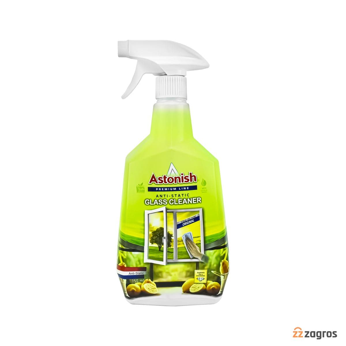 اسپری شیشه پاک کن آنتی استاتیک آستونیش با رایحه مرکبات 750 میل