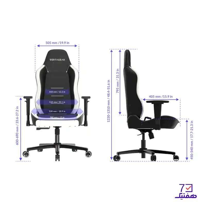 صندلی گیمینگ VERTAGEAR مدل SL3800 MIDNIGHT PURPLE — تصویر ۸