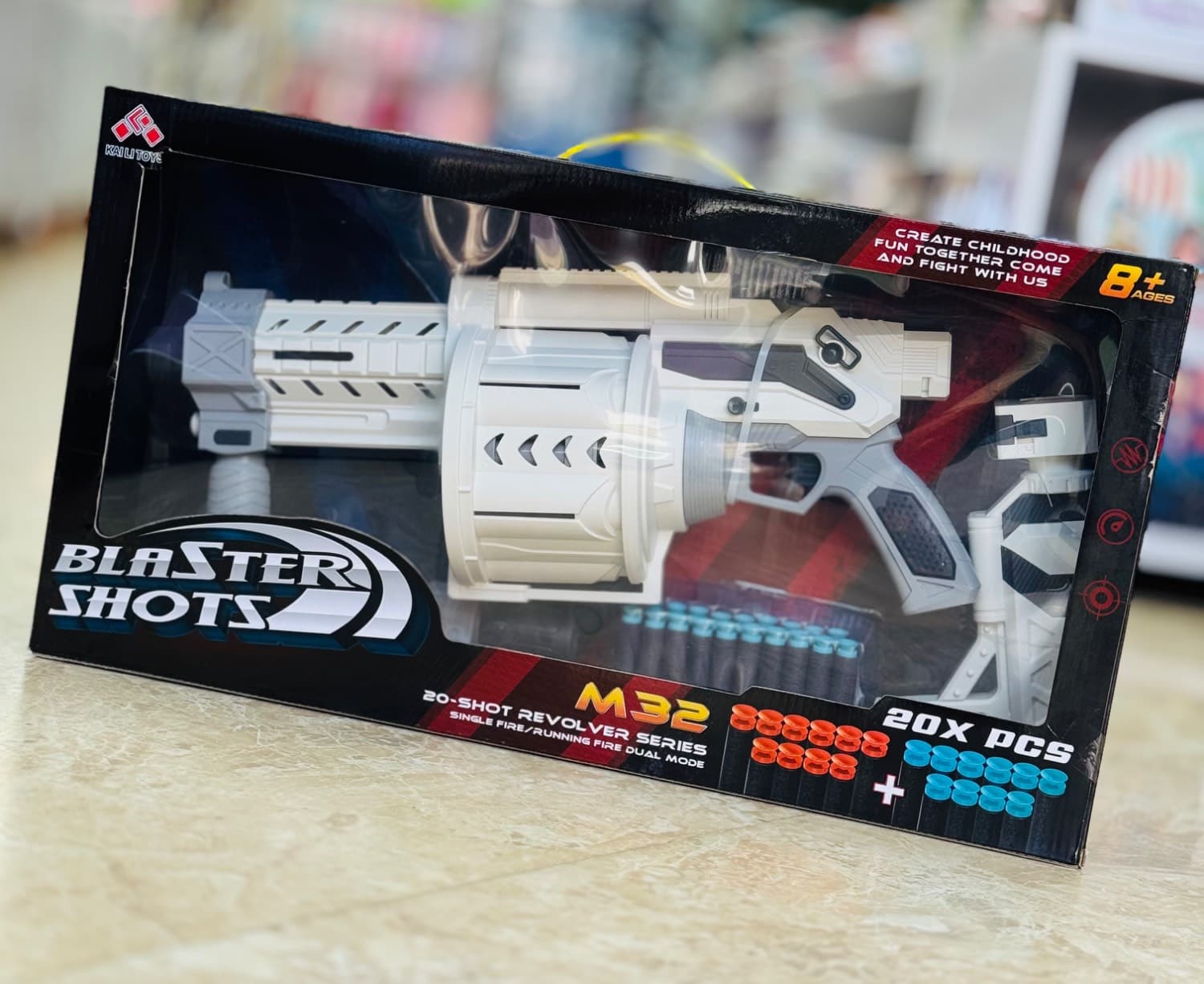 اسباب بازی تفنگ M32 سفید BLASTER SHOTS 2025
