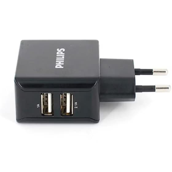 شارژر دیواری 15/5W فیلیپس دوپورت مدل Philips DLP2502C به همراه کابل C با گارانتی 12 ماهه شرکتی