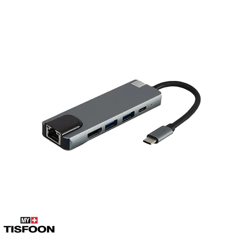 هاب ۵ پورت Type C کی نت K-MFCMS505 مدل S5 — تصویر ۲