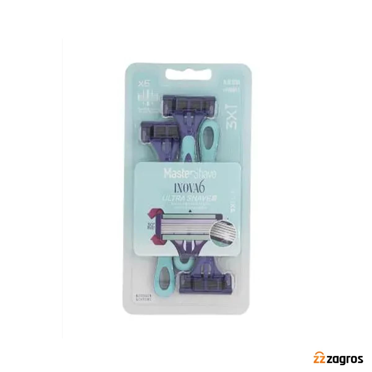 خودتراش زنانه 6 تیغه مستر شیو اینووا Master Shave INOVA۶ Ultra Shave بسته 3 عددی — تصویر ۷