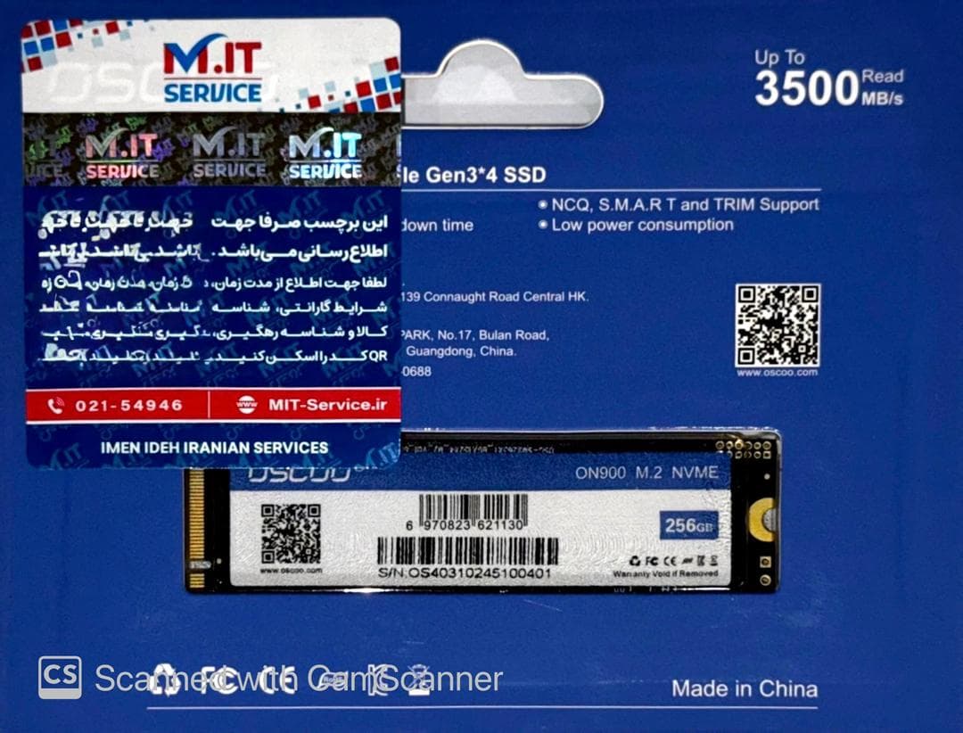 اس اس دی اینترنال اسکو SSD OSCOO ON900 256GB M.2 NVME — تصویر ۵