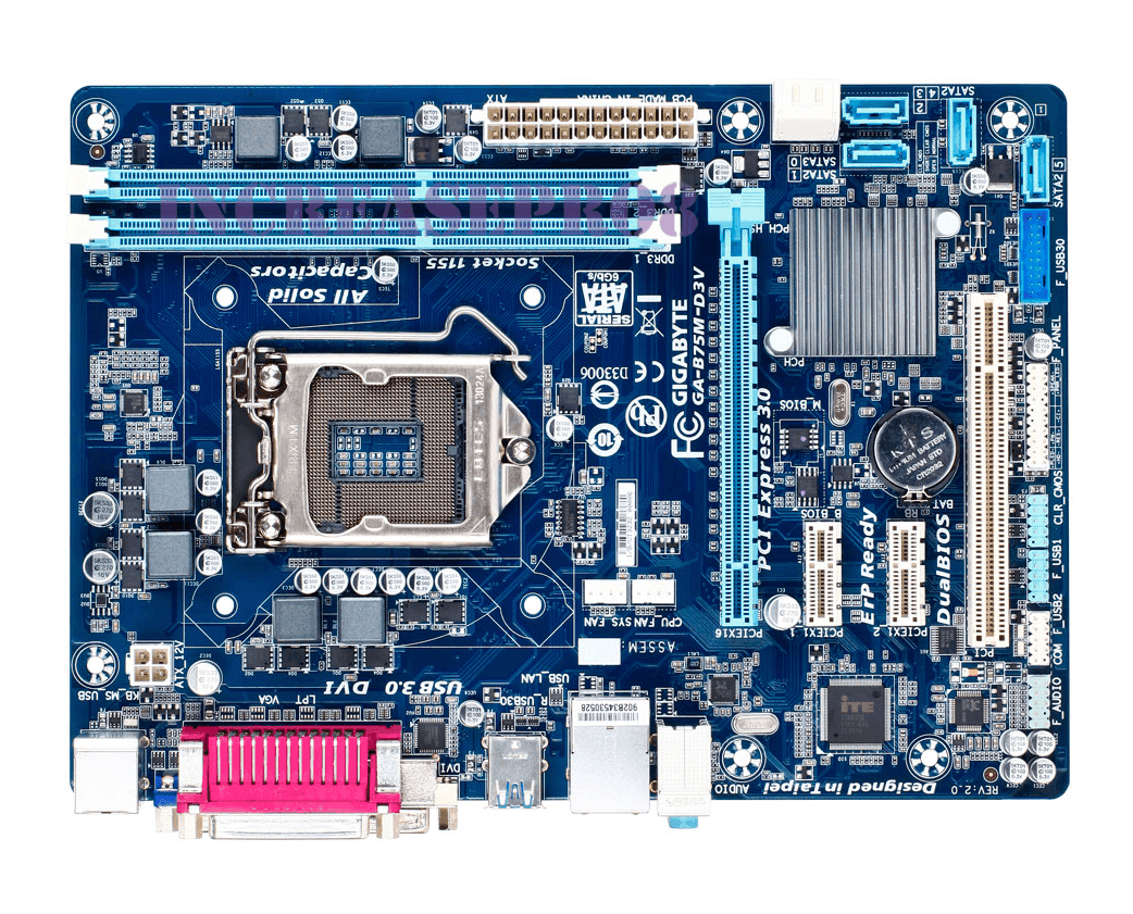 مادربرد گیگابایت استوک فاقد پنل MOTHERBOARD GIGABYTE B75M-D2V