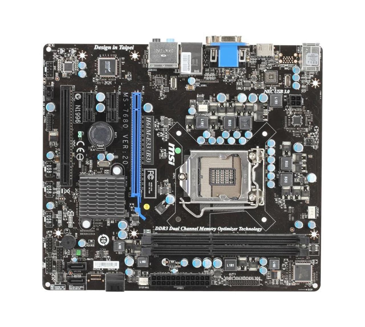 مادربرد ام اس ای استوک MOTHERBOARD MSI H61M E33 (B3)