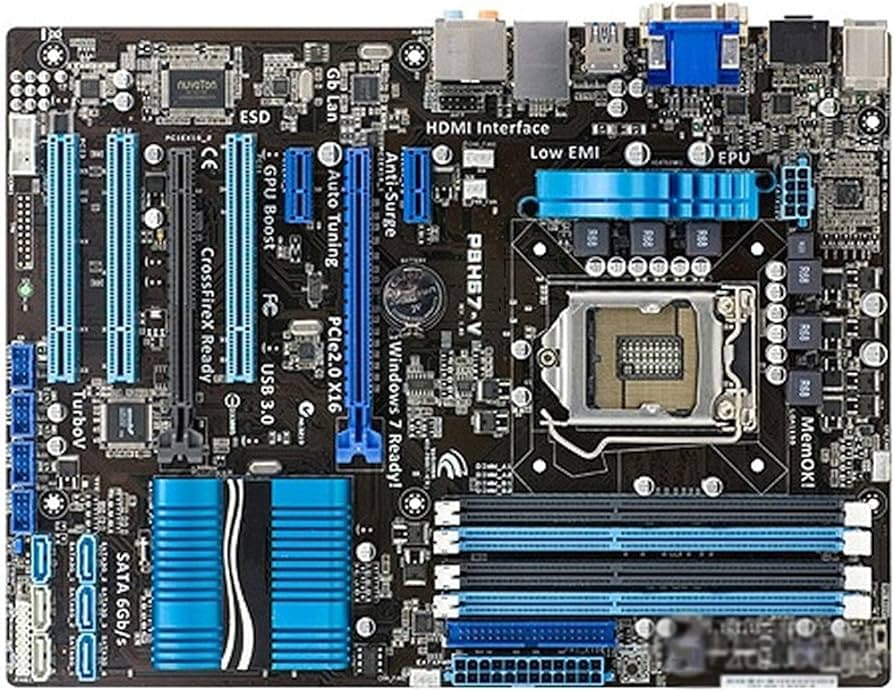 مادربرد ایسوس استوک با آنبرد معیوب MOTHERBOARD ASUS P8H67-V