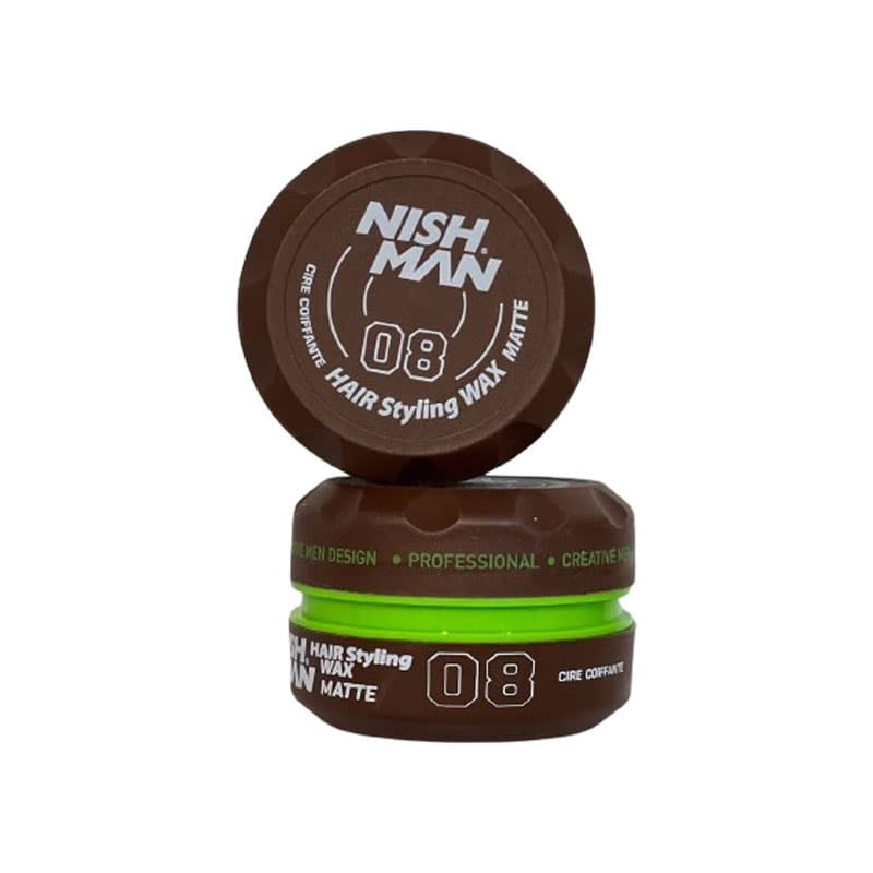 واکس مو نیشمن قهوه ای 08 مدل Nishman Hair Styling Wax MATTE حجم 150 میل — تصویر ۲