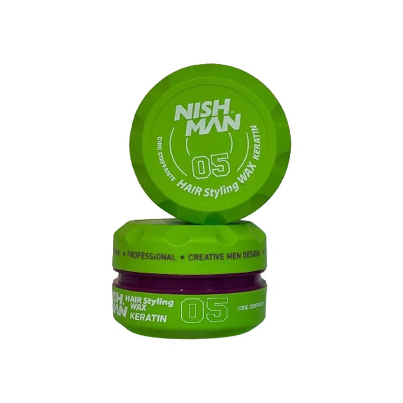 واکس مو نیشمن سبز 05 مدل Nishman Hair Styling Wax KERATIN حجم 150 میل — تصویر ۲