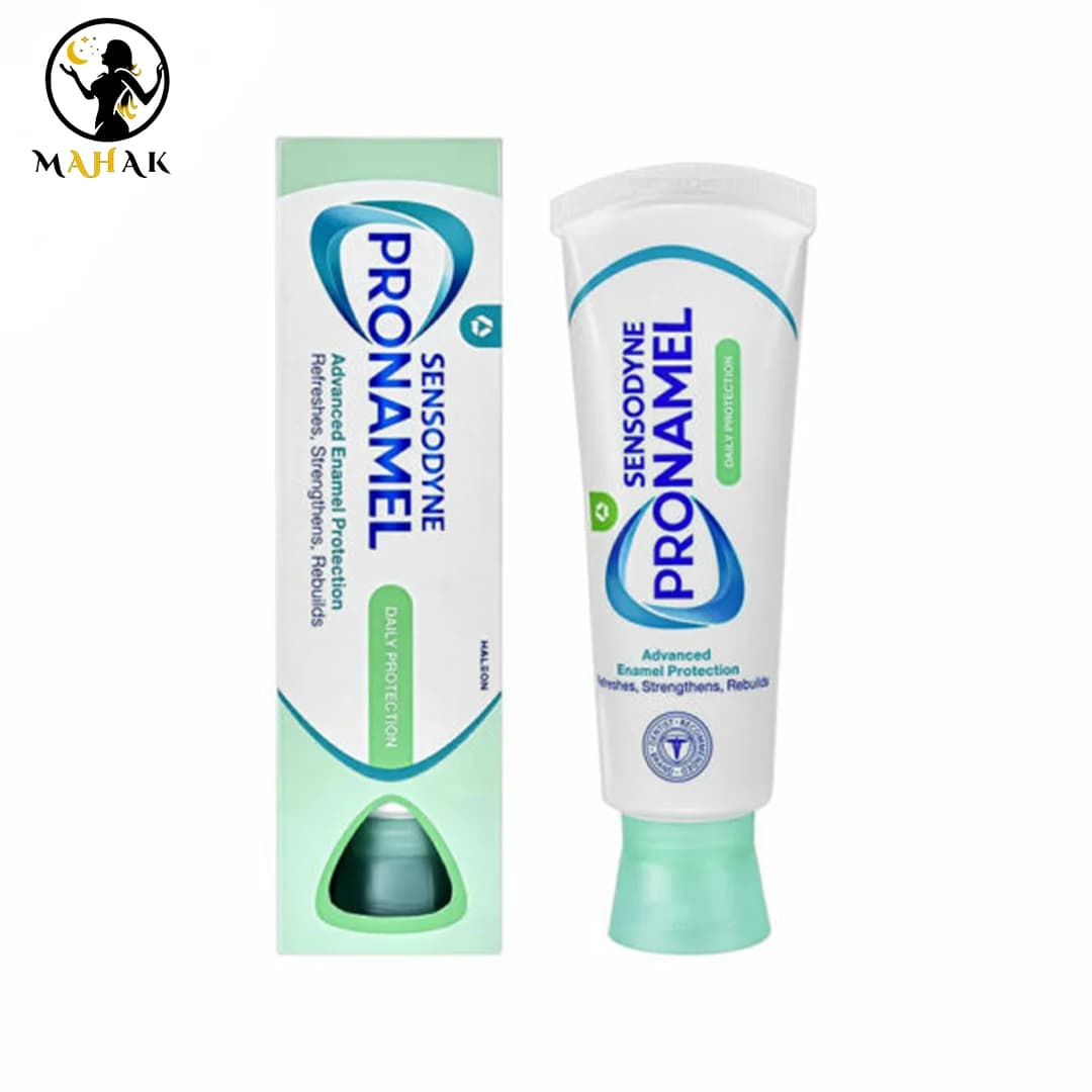 خمیر دندان نعنایی سنسوداین Pro namel حاوی فلوراید مدل Daily Protection برای دندان های حساس حجم 75 میل — تصویر ۵
