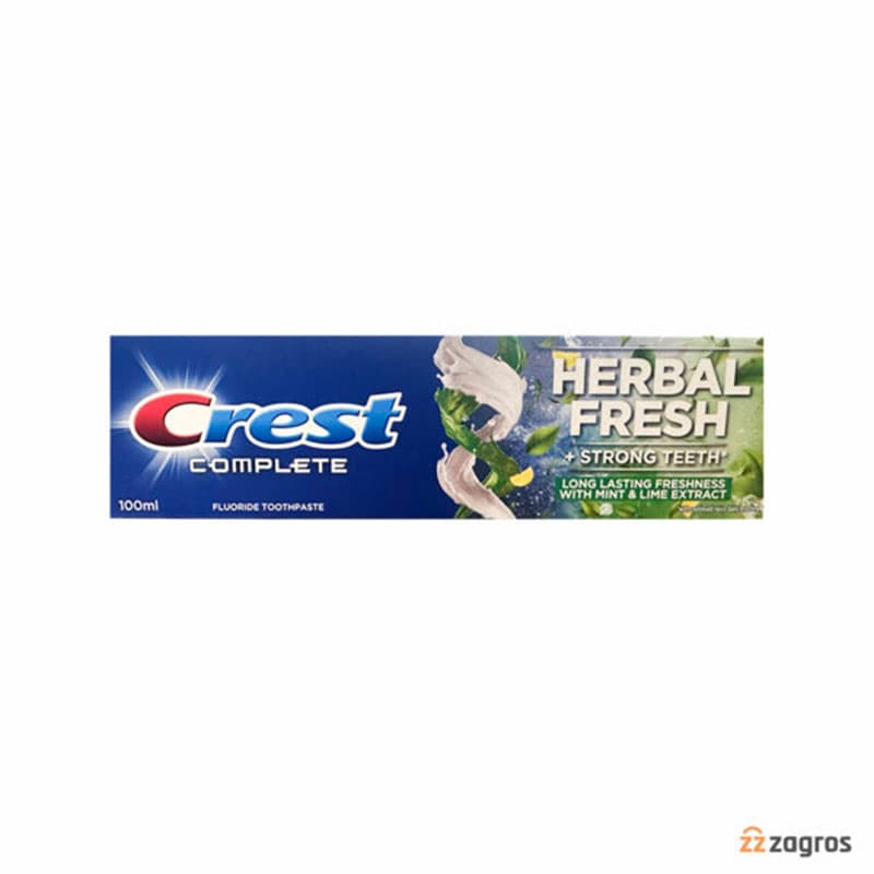 خمیر دندان کرست مدل 7 منظوره حاوی عصاره نعنا Complete HERBAL FRESH حجم 100 میل