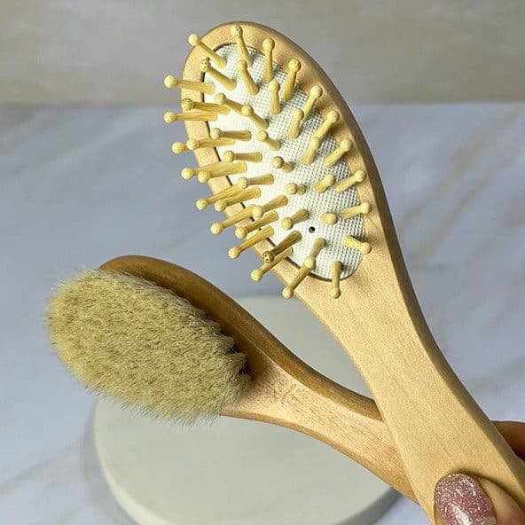برس دو عددی چوبی نوزادی الیاف طبیعی کیدیلو kidilo