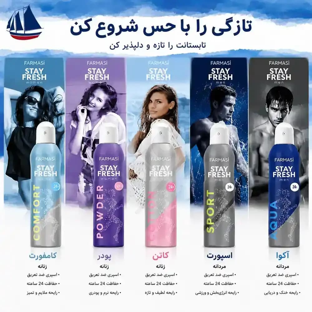 اسپری بدن مردانه فارماسی Farmasi مدل AQUA بدون آلومینیوم حجم 150 میل — تصویر ۸