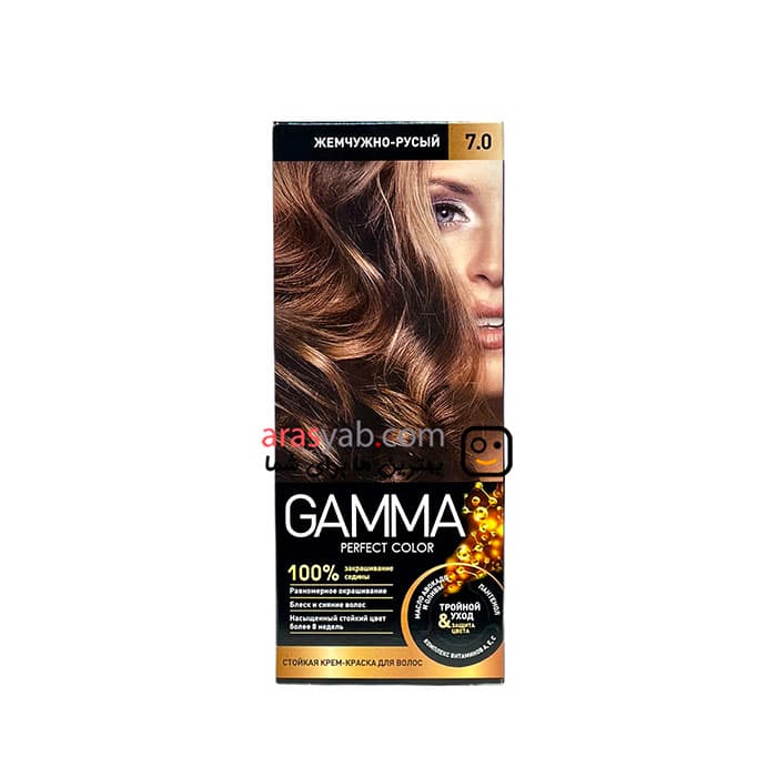 رنگ مو شماره 7.0 گاما Gamma رنگ بلوند مرواریدی