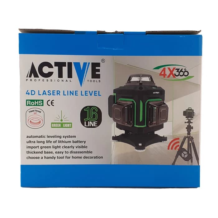 تراز لیزری 16 خط 360 درجه اکتیو مدل AC-64364D نور سبز — تصویر ۱۱